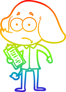 gökkuşağı gradyan çizgi çizimi bir insan tarafından çizilmiş belirsiz bir fil