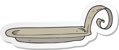 Bir insan tarafından çizilmiş eski bir kurşun mum tabanı çıkartması.