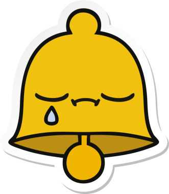 Bir insan tarafından çizilmiş sevimli bir çanın çıkartması.