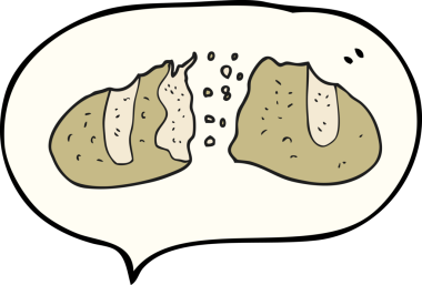 Bir insan tarafından çizilmiş serbest konuşma balonu çizgi filmi ekmeği.