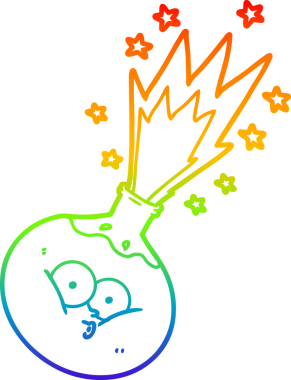 gökkuşağı gradyanı çizimi bir insan tarafından çizilmiş bir karikatür iksiri