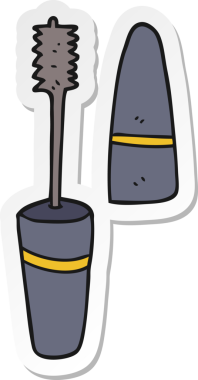 Bir insan tarafından çizilmiş bir maskaranın çıkartması.