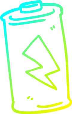 Bir insan tarafından çizilmiş bir karikatür bataryasının soğuk gradyan çizimi