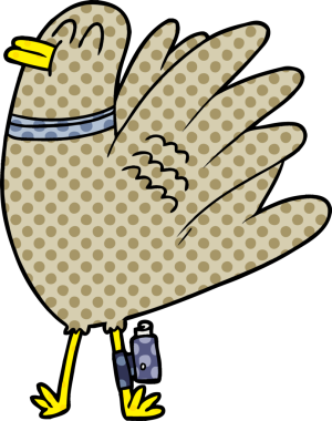 Bir insan tarafından çizilmiş güvercin.