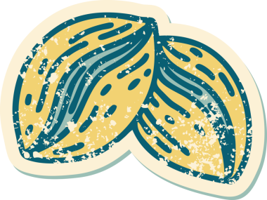 Bir insan tarafından çizilmiş kahve çekirdeğinin sembolik dövmeli görüntüsü.