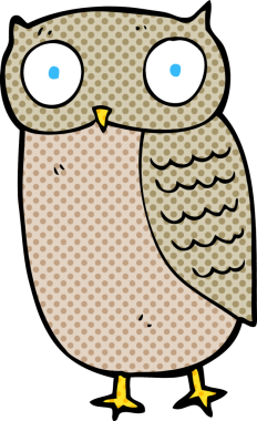 bir insan tarafından çizilmiş bir baykuş.