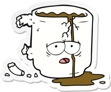 Bir insan tarafından çizilmiş kırık bir kupanın çıkartması.