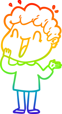 Bir insan tarafından çizilmiş mutlu bir adamın çizgi çizimi.