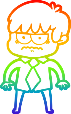 Gökkuşağı gradyan çizgi çizimi Bir insan tarafından çizilmiş bir çizgi film çocuğu