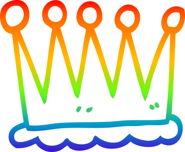 Bir insan tarafından çizilmiş basit bir karikatür taçının çizimi