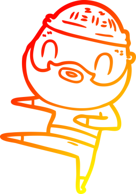 Bir insan tarafından çizilmiş sakallı bir adamın sıcak çizgi çizimi.