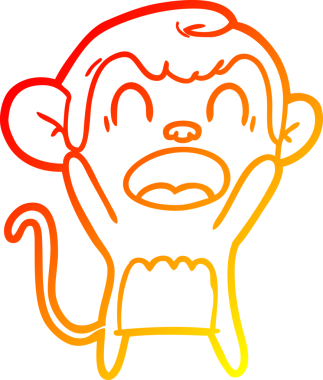 Bir insan tarafından çizilmiş bağıran çizgi film maymunu çizimi