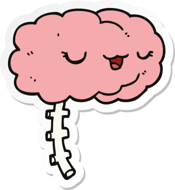 Bir insan tarafından çizilmiş mutlu bir çizgi film beyninin çıkartması.