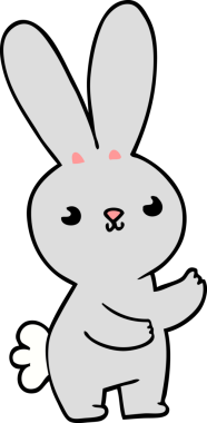 Bir insan tarafından çizilmiş şirin çizgi film tavşanı.