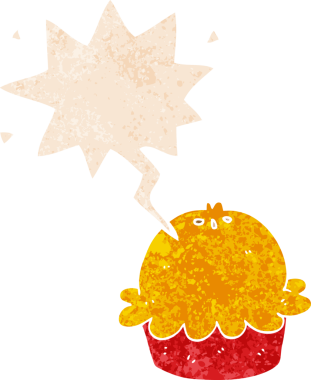 grunge ile konuşma balonu ile çizgi film turtası bir insan tarafından çizilmiş sıkıntılı retro desen tarzı