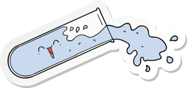 Bir insan tarafından çizilmiş karikatür test tüpünün çıkartması.