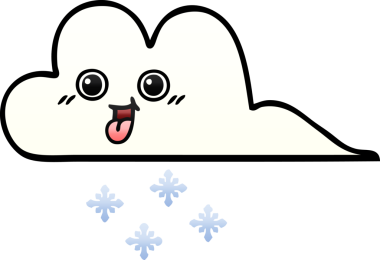 Bir insan tarafından çizilen kar bulutunun gölgeli çizimi