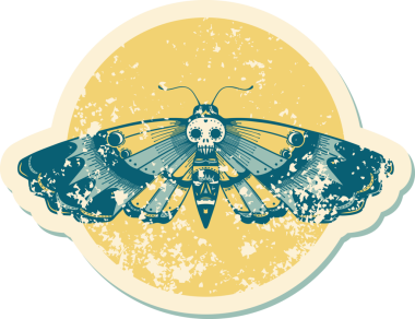 Bir insan tarafından çizilmiş ölü bir baş güvesinin sembolik dövmesi.