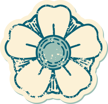 Bir insan tarafından çizilmiş bir çiçeğin sembolik dövmesi.