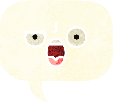 Bir insan tarafından çizilmiş bir konuşma baloncuğunun retro çizim tarzı karikatürü