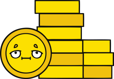 Bir insan tarafından çizilmiş sevimli bozuk para karikatürü.