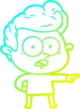 Bir insan tarafından çizilmiş soğuk çizgi çizgi film karakteri.