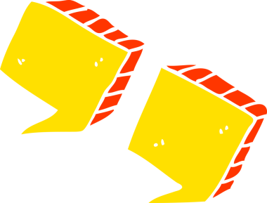 Bir insan tarafından çizilen tırnak işaretlerinin düz renk çizimi