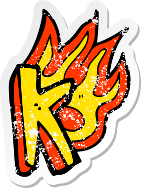 Bir insan tarafından çizilmiş yanan bir karikatürün gerilimli yapıştırması.