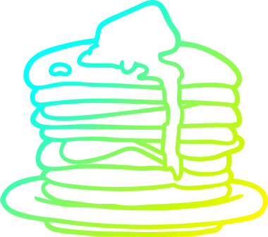 Bir insan tarafından çizilen krep yığınının soğuk gradyan çizgisi.