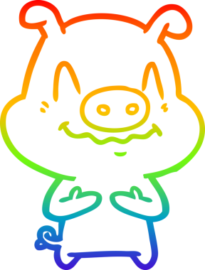 gökkuşağı gradyan çizimi bir insan tarafından çizilmiş sinir çizgi domuz