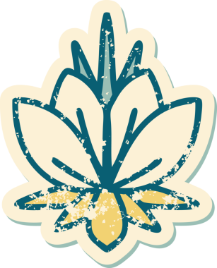 Bir insan tarafından çizilmiş bir nilüfer çiçeğinin sembolik dövmesi.