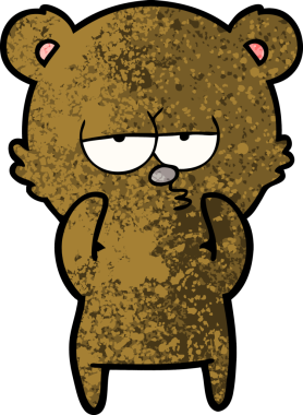 Bir insan tarafından çizilmiş sıkılmış ayı çizgi filmi