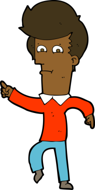 Bir insan tarafından çizilmiş çizgi filmci.