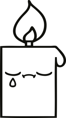 Bir insan tarafından çizilmiş mum çizimi.