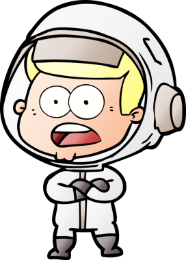 Karikatür bir insan tarafından çizilen astronotu şaşırttı.