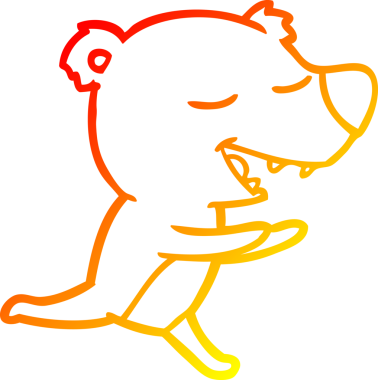 Bir insan tarafından çizilen çizgi film ayısının sıcak çizgi çizimi