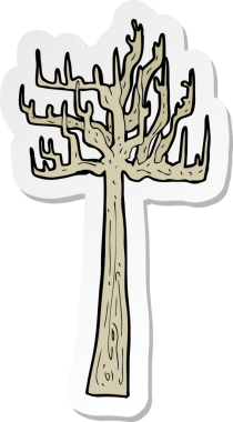 Bir insan tarafından çizilmiş eski bir ağaç karikatürü.