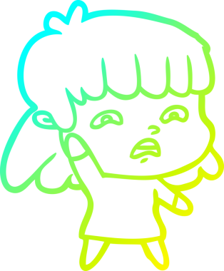 Bir insan tarafından çizilmiş endişeli bir karikatür çizimi.