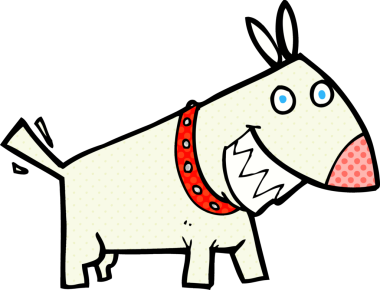 Bir insan tarafından çizilmiş çizgi film köpeği.