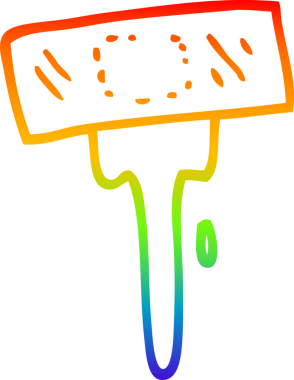 Gökkuşağı gradyan çizgi çizimi Bir insan tarafından çizilmiş tıbbi yapışkan alçı