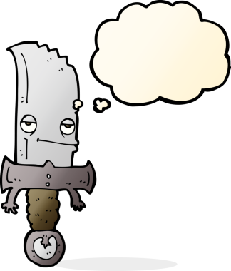 Bir insan tarafından çizilmiş düşünce baloncuklu bir çizgi film karakteri.