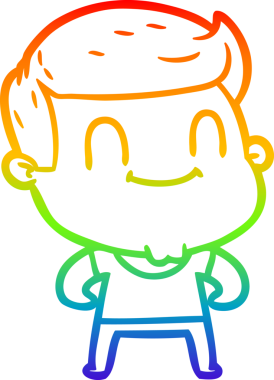 Bir insan tarafından çizilmiş gökkuşağı gradyan çizgi çizimi.