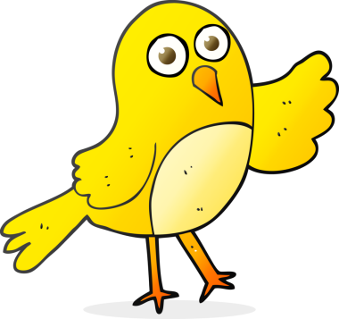 Bir insan tarafından çizilmiş serbest çizgi film kuşu.