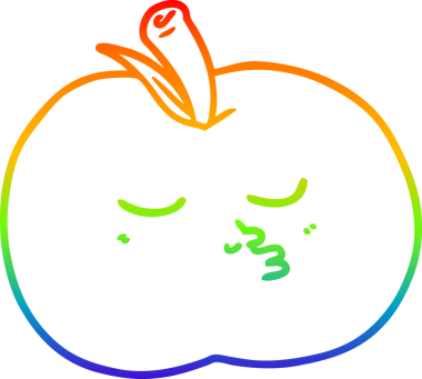 gökkuşağı gradyan çizgi çizimi bir insan tarafından çizilmiş yüksek kaliteli elma