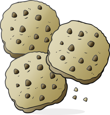 Bir insan tarafından çizilmiş serbest çizim çizgi film kurabiyeleri.