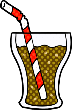 Bir insan tarafından çizilmiş bir kola bardağı.