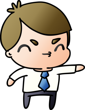 Bir insan tarafından çizilmiş bir kawaii 'nin gradyan çizimi.