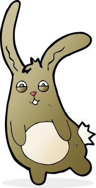 Bir insan tarafından çizilmiş komik çizgi film tavşanı