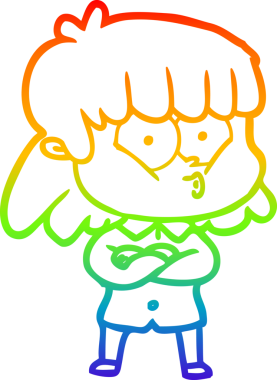 gökkuşağı gradyan çizimi bir insan tarafından çizilmiş bir çizgi film ıslık kızı