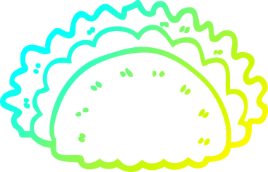 Bir insan tarafından çizilmiş sağlıklı bir taco çizgi filmi.